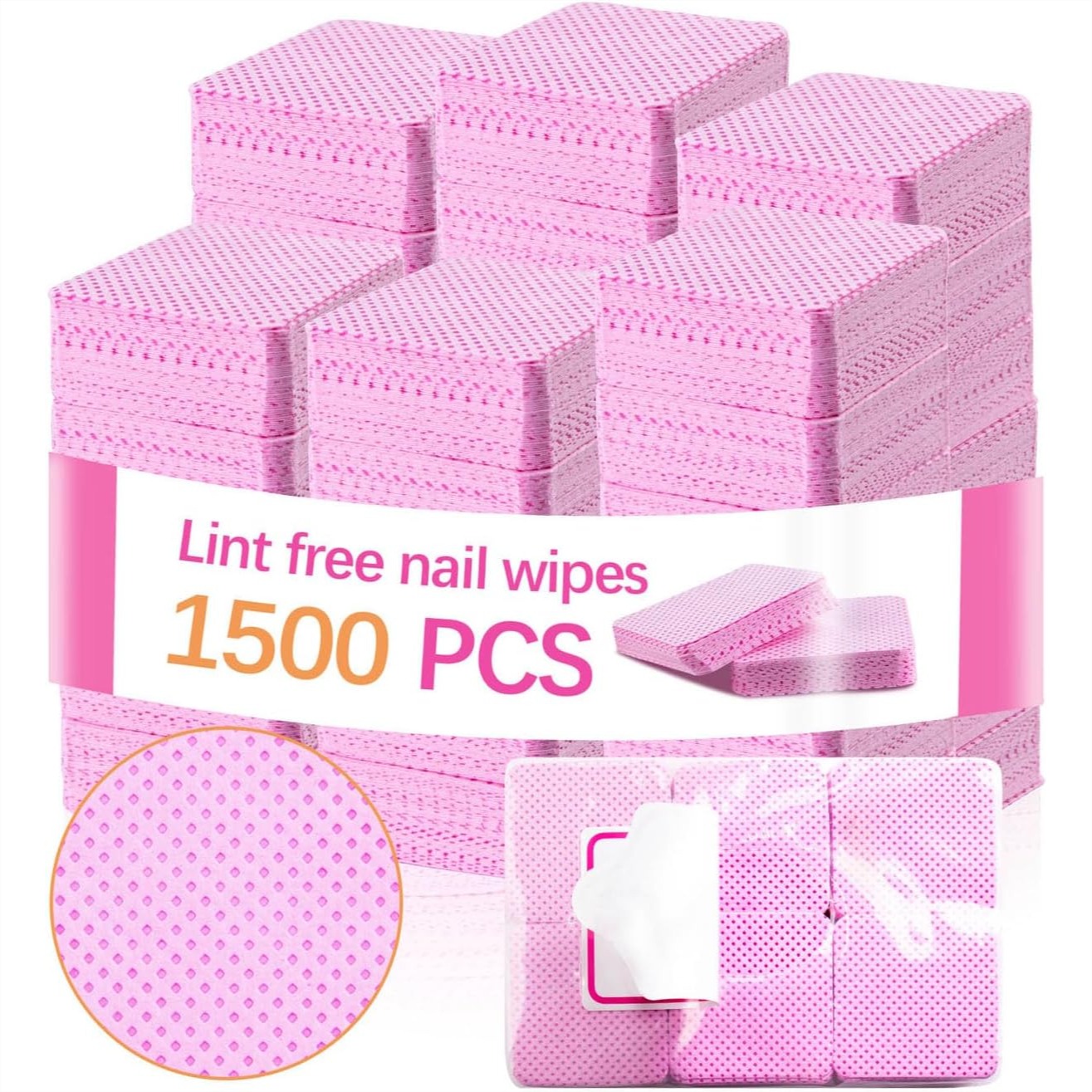 Eyelash Extension Remover Gel - 1500 lingettes non pelucheuses pour ongles